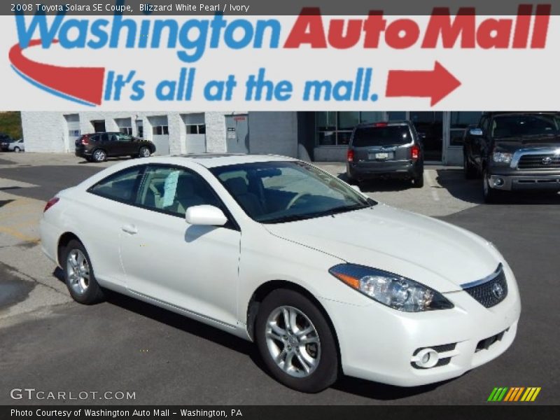 Blizzard White Pearl / Ivory 2008 Toyota Solara SE Coupe