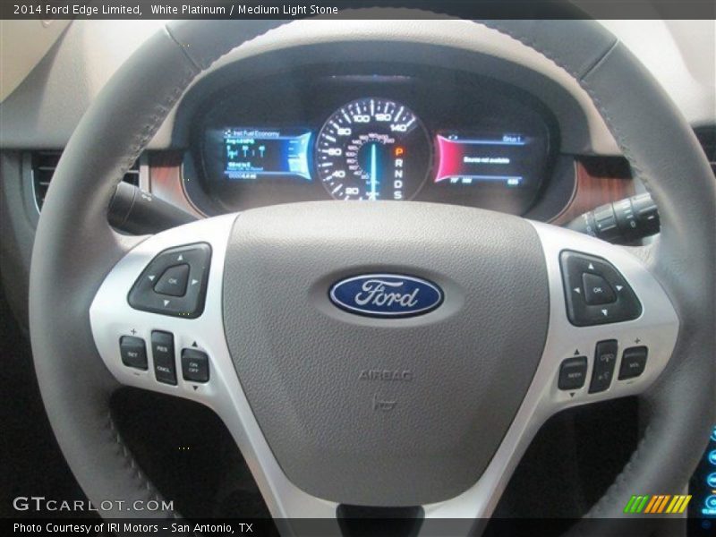 White Platinum / Medium Light Stone 2014 Ford Edge Limited