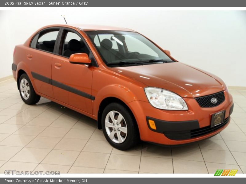 Sunset Orange / Gray 2009 Kia Rio LX Sedan