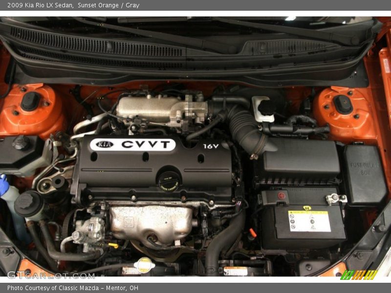  2009 Rio LX Sedan Engine - 1.6 Liter DOHC 16-Valve CVVT 4 Cylinder