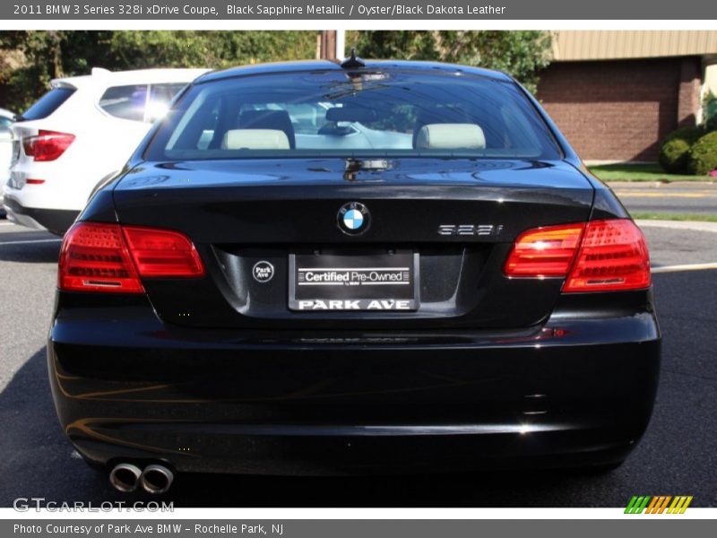 Black Sapphire Metallic / Oyster/Black Dakota Leather 2011 BMW 3 Series 328i xDrive Coupe