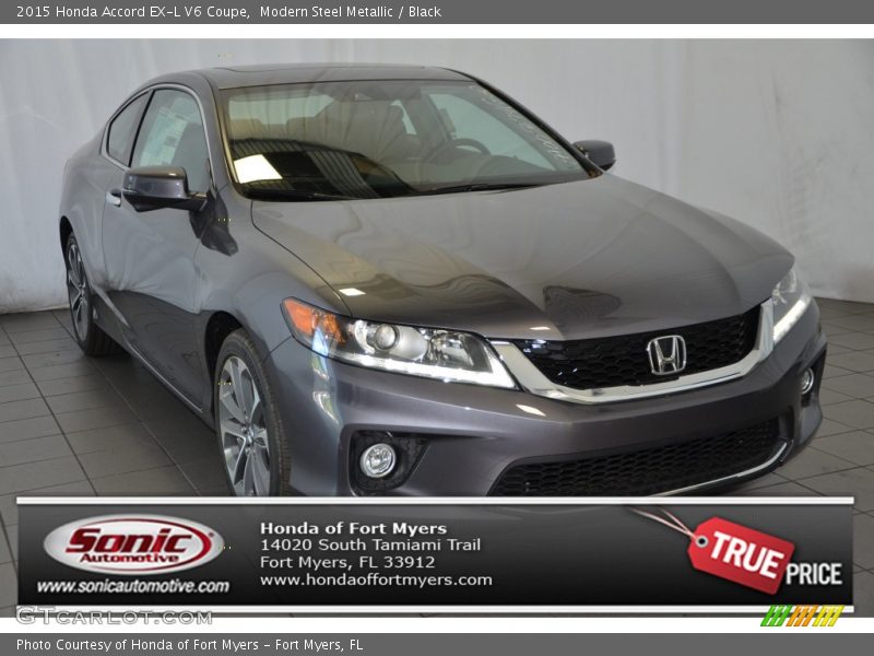 Modern Steel Metallic / Black 2015 Honda Accord EX-L V6 Coupe