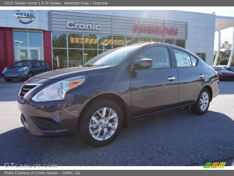 Amethyst Gray / Charcoal 2015 Nissan Versa 1.6 SV Sedan