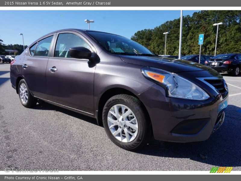 Amethyst Gray / Charcoal 2015 Nissan Versa 1.6 SV Sedan