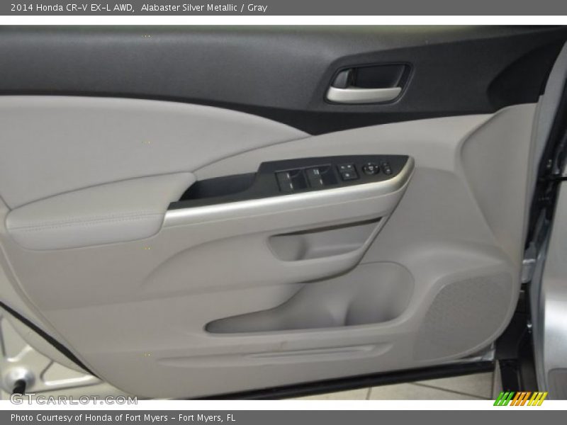 Alabaster Silver Metallic / Gray 2014 Honda CR-V EX-L AWD