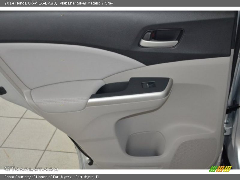 Alabaster Silver Metallic / Gray 2014 Honda CR-V EX-L AWD