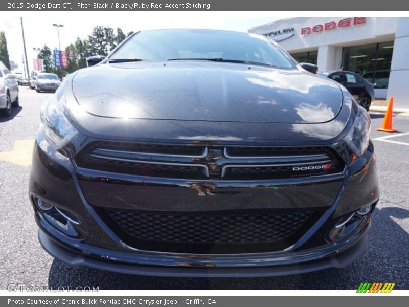 Pitch Black / Black/Ruby Red Accent Stitching 2015 Dodge Dart GT