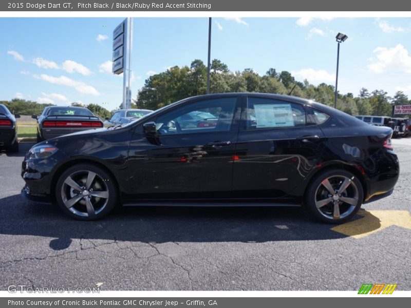 Pitch Black / Black/Ruby Red Accent Stitching 2015 Dodge Dart GT