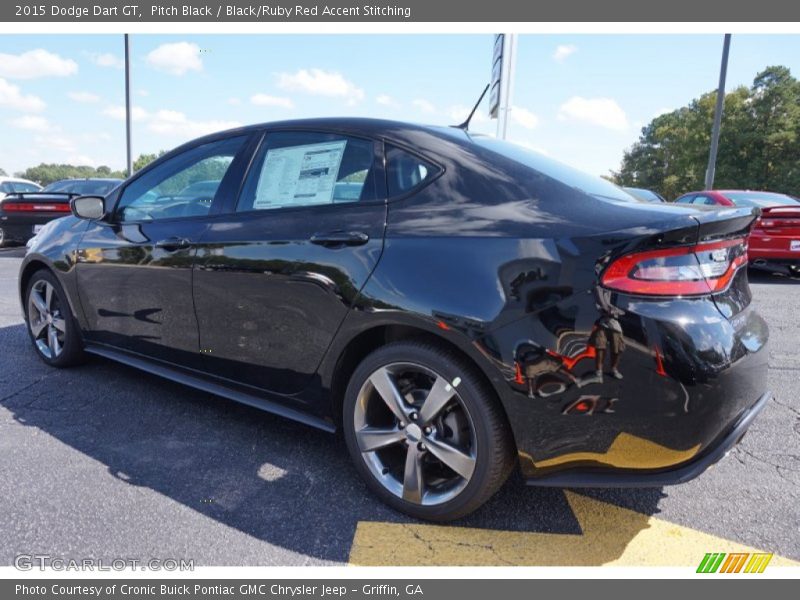 Pitch Black / Black/Ruby Red Accent Stitching 2015 Dodge Dart GT