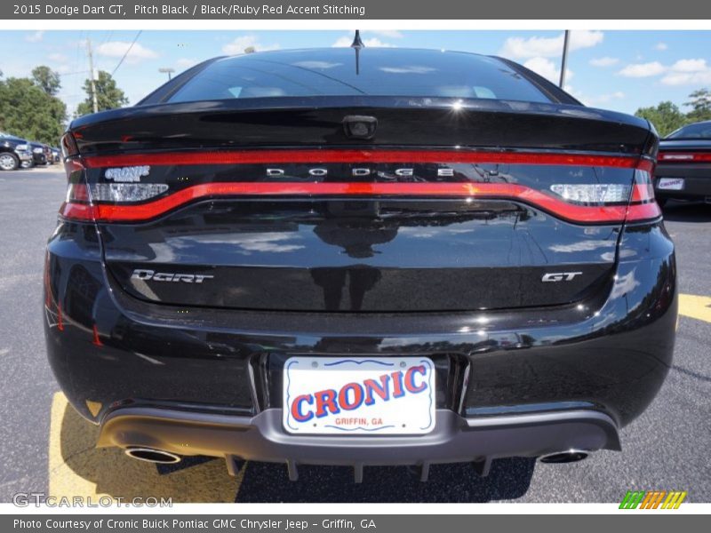 Pitch Black / Black/Ruby Red Accent Stitching 2015 Dodge Dart GT