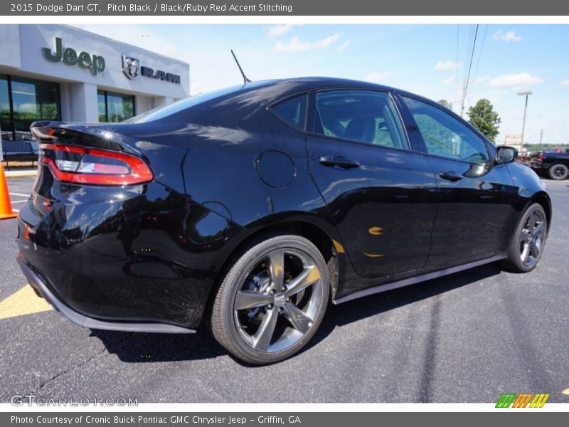 Pitch Black / Black/Ruby Red Accent Stitching 2015 Dodge Dart GT