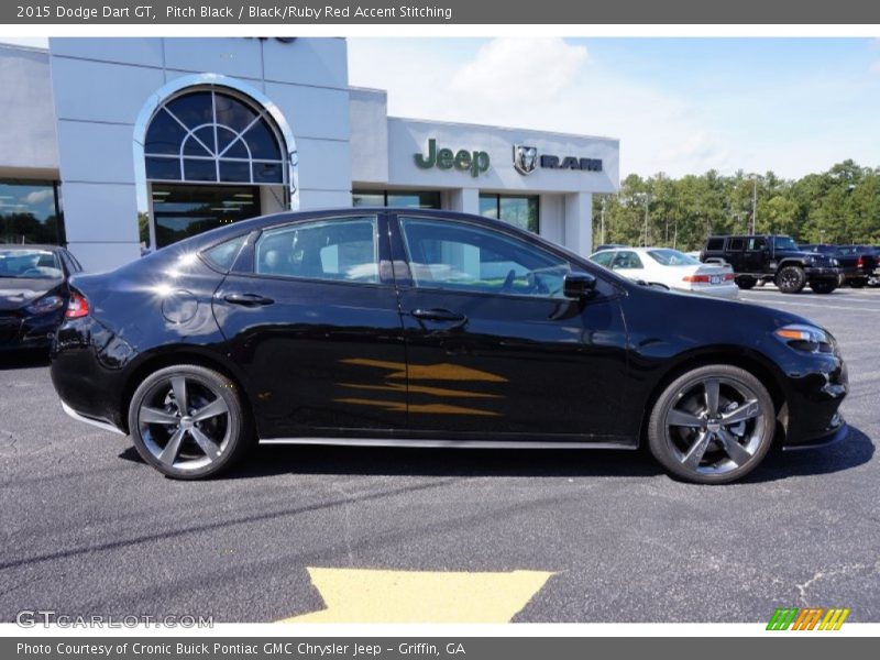 Pitch Black / Black/Ruby Red Accent Stitching 2015 Dodge Dart GT
