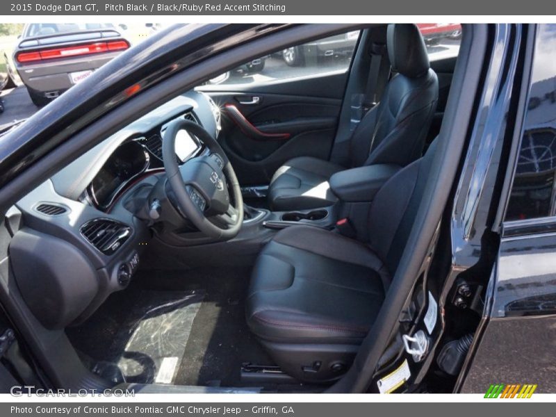 Pitch Black / Black/Ruby Red Accent Stitching 2015 Dodge Dart GT