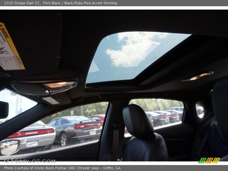 Pitch Black / Black/Ruby Red Accent Stitching 2015 Dodge Dart GT