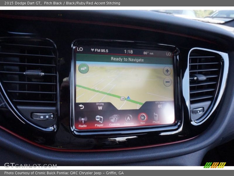 Pitch Black / Black/Ruby Red Accent Stitching 2015 Dodge Dart GT