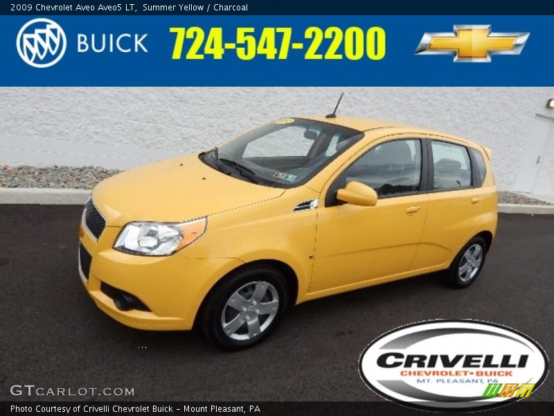 Summer Yellow / Charcoal 2009 Chevrolet Aveo Aveo5 LT