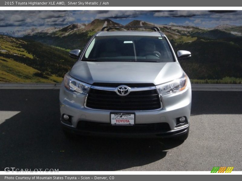 Silver Sky Metallic / Ash 2015 Toyota Highlander XLE AWD