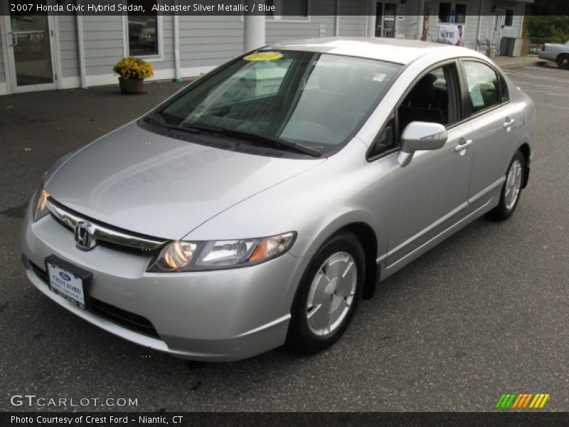 Alabaster Silver Metallic / Blue 2007 Honda Civic Hybrid Sedan