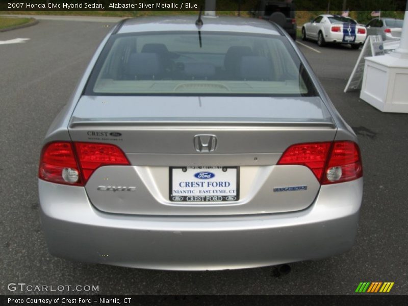 Alabaster Silver Metallic / Blue 2007 Honda Civic Hybrid Sedan