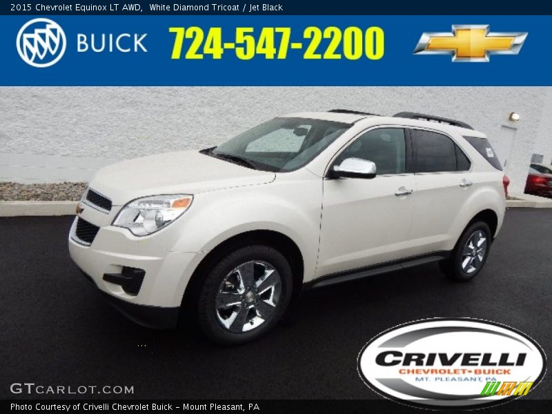 White Diamond Tricoat / Jet Black 2015 Chevrolet Equinox LT AWD