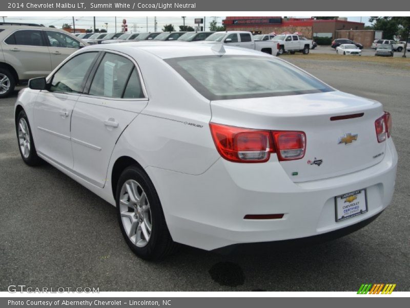Summit White / Cocoa/Light Neutral 2014 Chevrolet Malibu LT