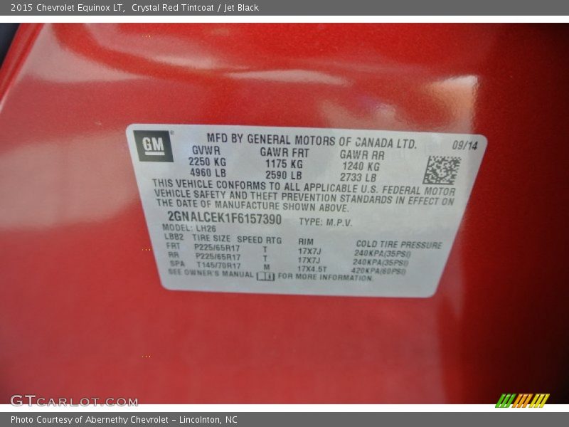 Crystal Red Tintcoat / Jet Black 2015 Chevrolet Equinox LT