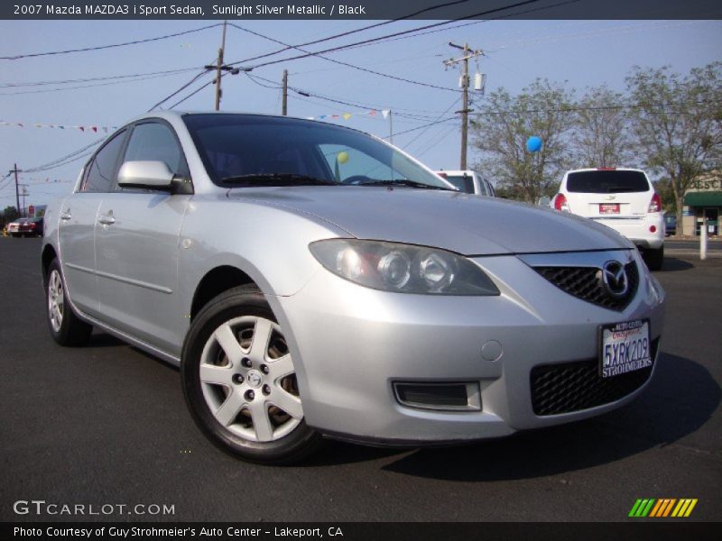 Sunlight Silver Metallic / Black 2007 Mazda MAZDA3 i Sport Sedan