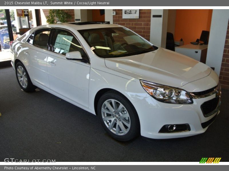 Summit White / Cocoa/Light Neutral 2015 Chevrolet Malibu LT