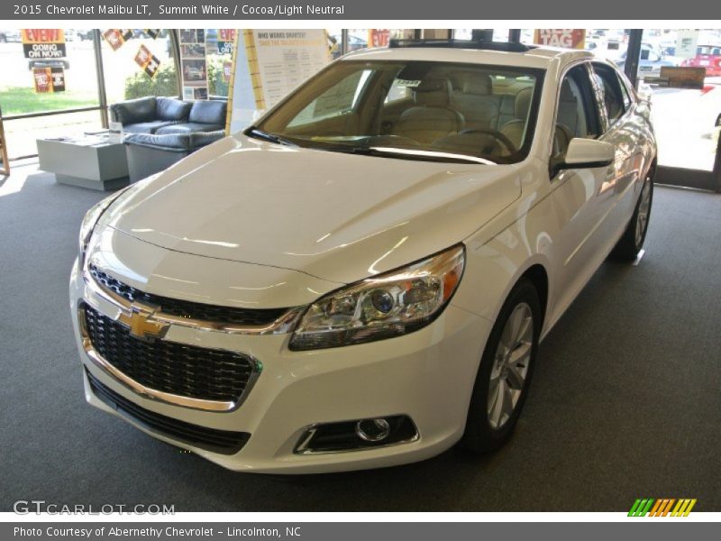 Summit White / Cocoa/Light Neutral 2015 Chevrolet Malibu LT