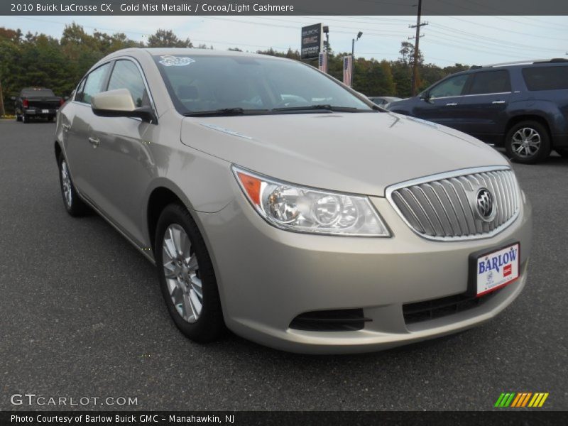 Gold Mist Metallic / Cocoa/Light Cashmere 2010 Buick LaCrosse CX