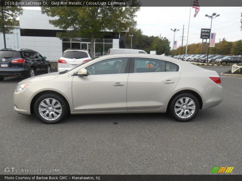 Gold Mist Metallic / Cocoa/Light Cashmere 2010 Buick LaCrosse CX