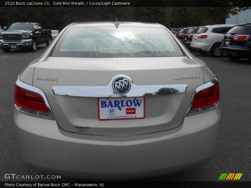 Gold Mist Metallic / Cocoa/Light Cashmere 2010 Buick LaCrosse CX