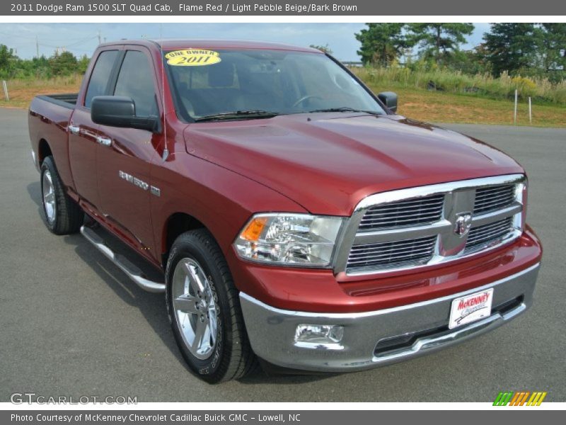 Flame Red / Light Pebble Beige/Bark Brown 2011 Dodge Ram 1500 SLT Quad Cab