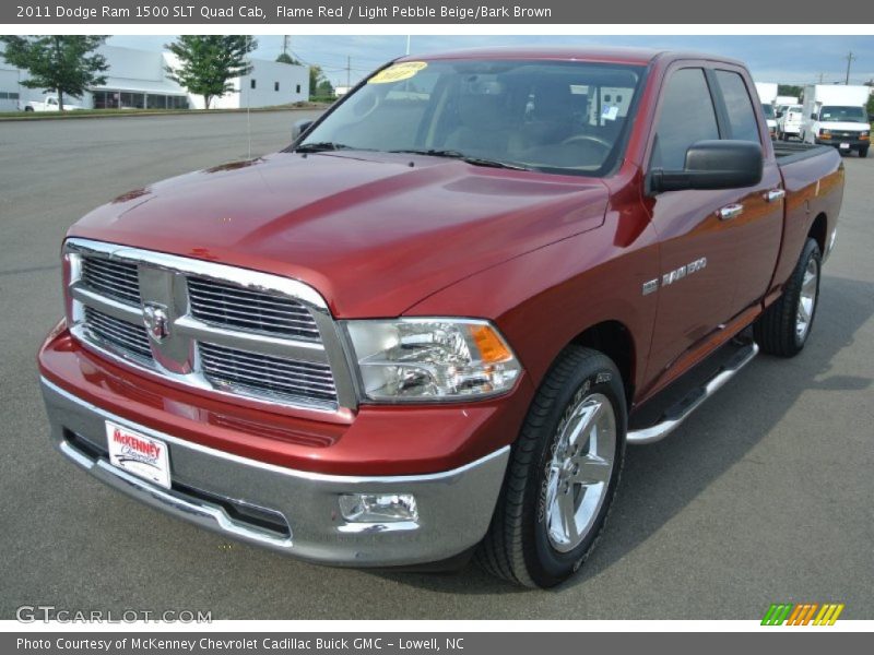 Flame Red / Light Pebble Beige/Bark Brown 2011 Dodge Ram 1500 SLT Quad Cab