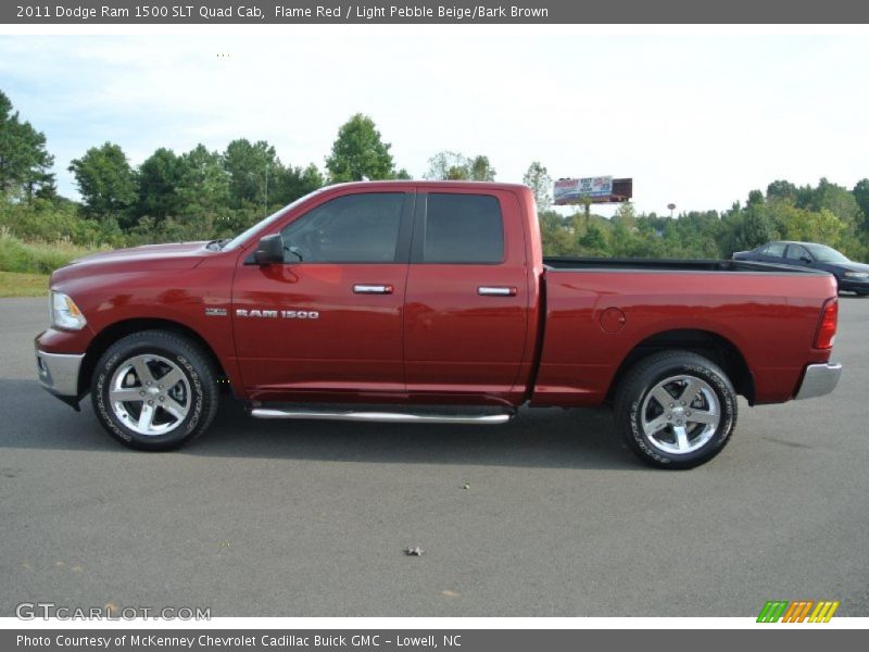 Flame Red / Light Pebble Beige/Bark Brown 2011 Dodge Ram 1500 SLT Quad Cab