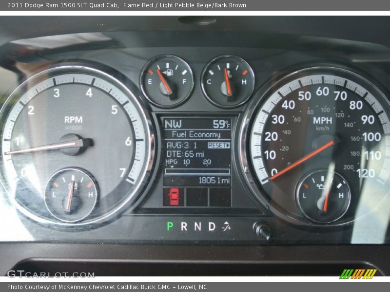 Flame Red / Light Pebble Beige/Bark Brown 2011 Dodge Ram 1500 SLT Quad Cab