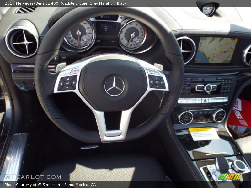 Steel Grey Metallic / Black 2015 Mercedes-Benz SL 400 Roadster