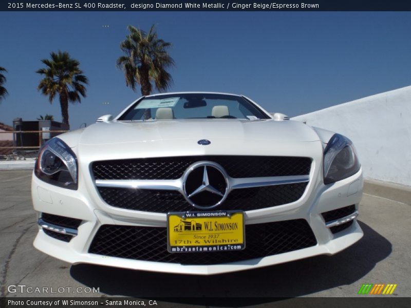 designo Diamond White Metallic / Ginger Beige/Espresso Brown 2015 Mercedes-Benz SL 400 Roadster