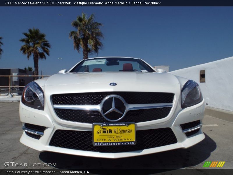 designo Diamond White Metallic / Bengal Red/Black 2015 Mercedes-Benz SL 550 Roadster