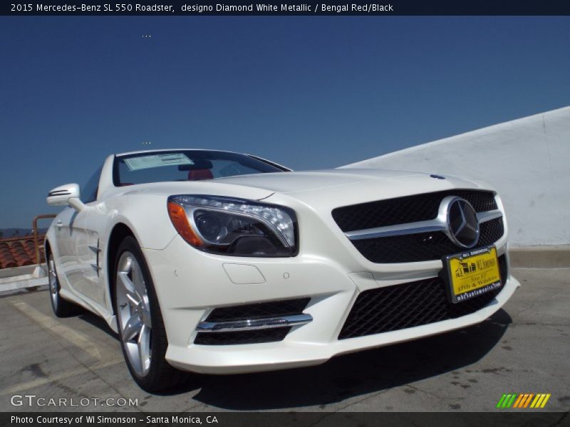 designo Diamond White Metallic / Bengal Red/Black 2015 Mercedes-Benz SL 550 Roadster