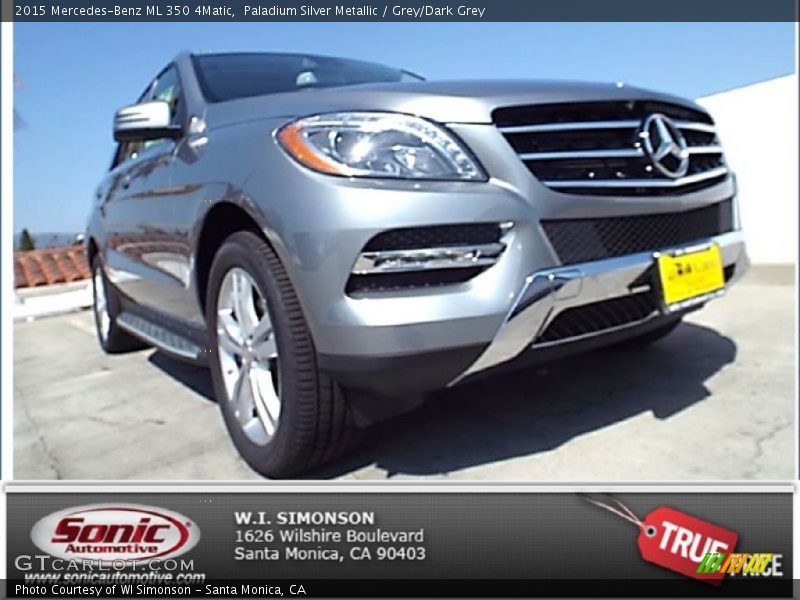 Paladium Silver Metallic / Grey/Dark Grey 2015 Mercedes-Benz ML 350 4Matic
