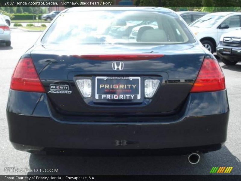 Nighthawk Black Pearl / Ivory 2007 Honda Accord SE Sedan