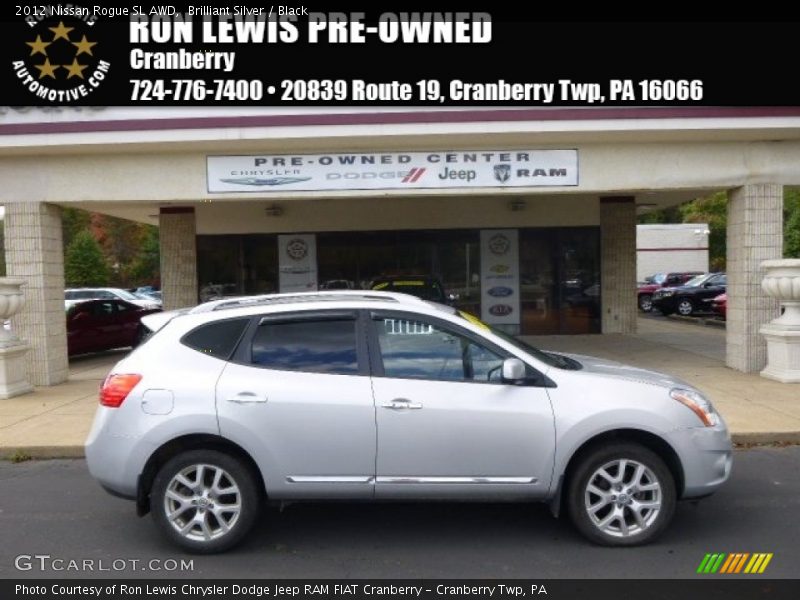 Brilliant Silver / Black 2012 Nissan Rogue SL AWD