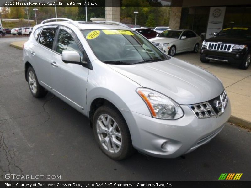 Brilliant Silver / Black 2012 Nissan Rogue SL AWD