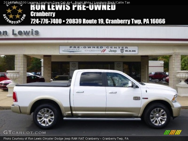 Bright White / Longhorn Black/Cattle Tan 2014 Ram 1500 Laramie Longhorn Crew Cab 4x4
