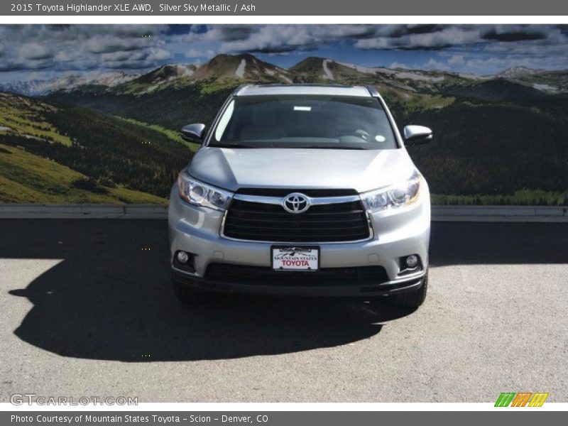 Silver Sky Metallic / Ash 2015 Toyota Highlander XLE AWD