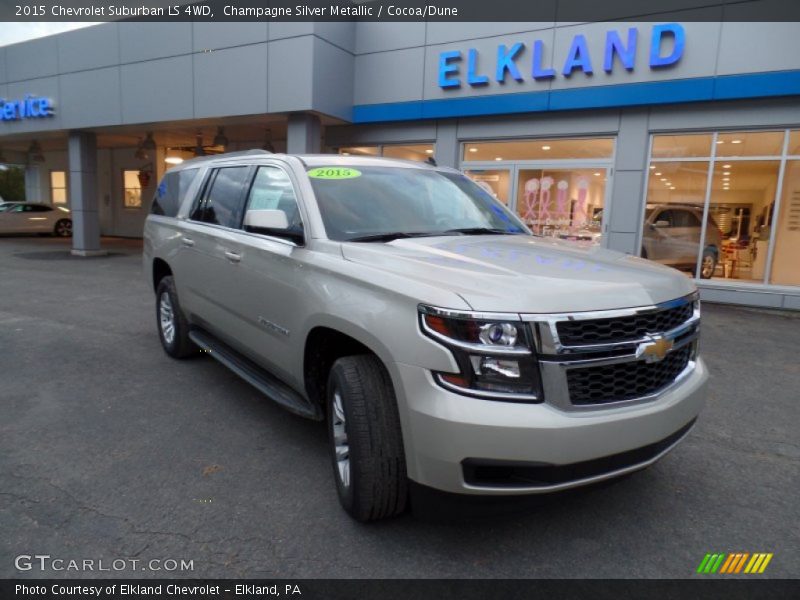 Champagne Silver Metallic / Cocoa/Dune 2015 Chevrolet Suburban LS 4WD