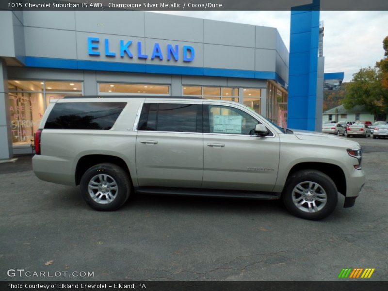 Champagne Silver Metallic / Cocoa/Dune 2015 Chevrolet Suburban LS 4WD