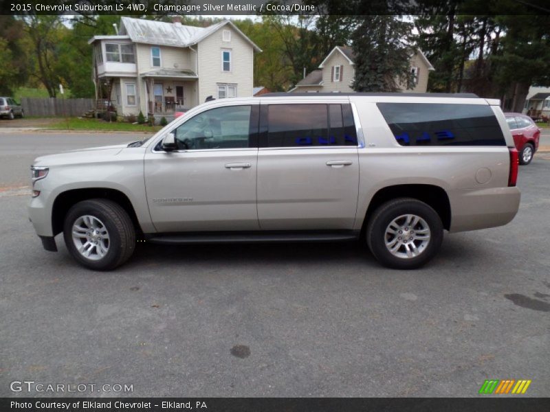 Champagne Silver Metallic / Cocoa/Dune 2015 Chevrolet Suburban LS 4WD
