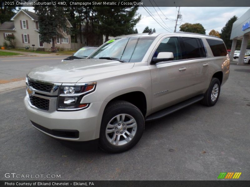 Champagne Silver Metallic / Cocoa/Dune 2015 Chevrolet Suburban LS 4WD